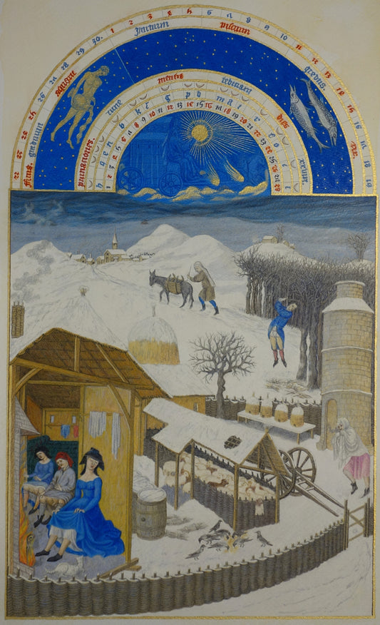 Très Riches Heures du Duc de Berry,   copia di febbraio