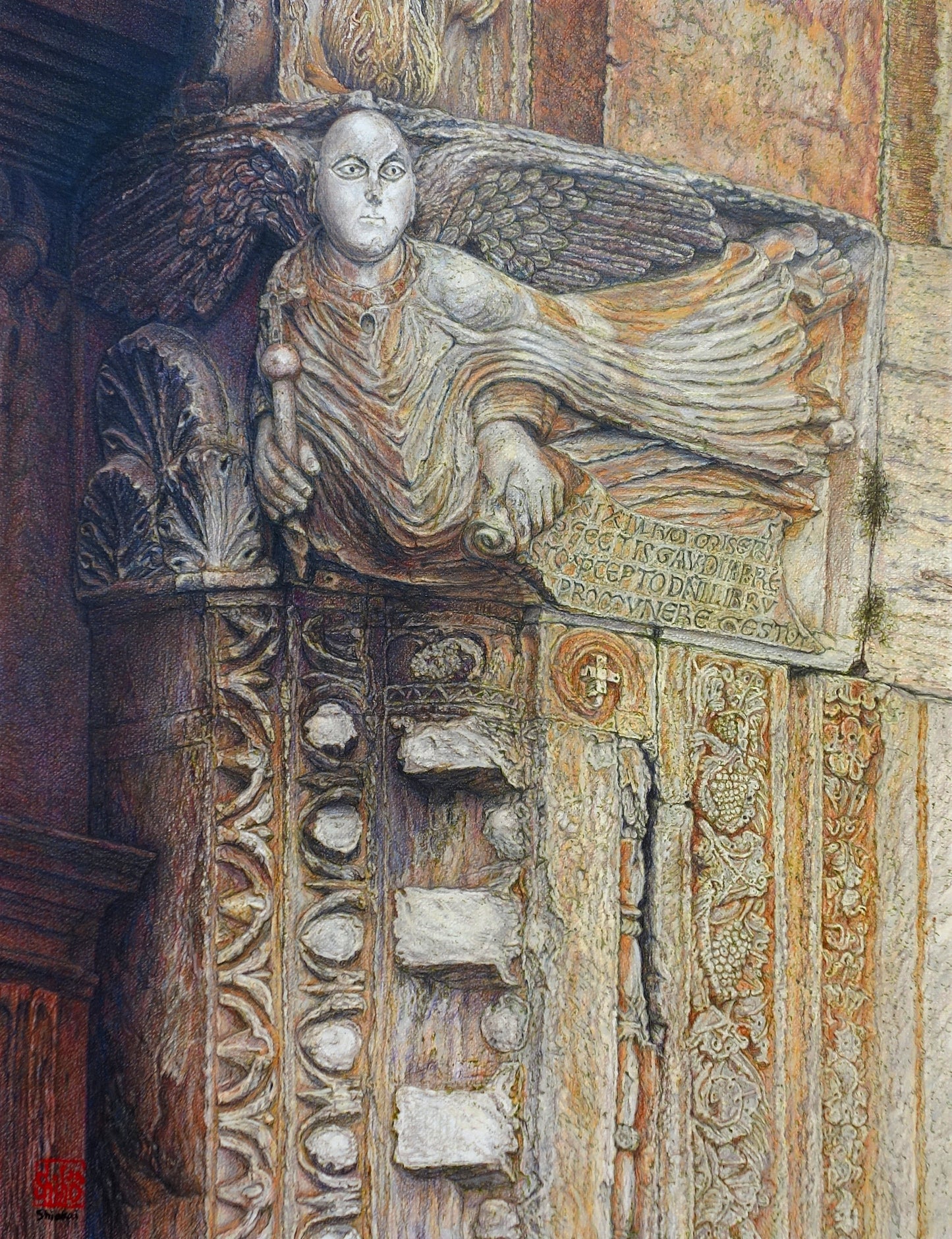 Arcangelo volante Michele, chiesa di San Michele, Bevagna Umbria