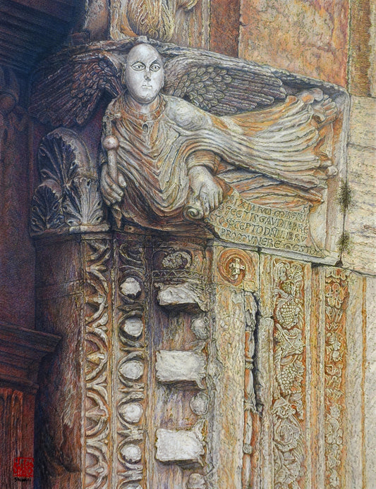 Arcangelo volante Michele, chiesa di San Michele, Bevagna Umbria
