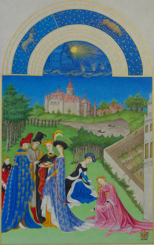 Très Riches Heures du Duc de Berry,  copia di aprile