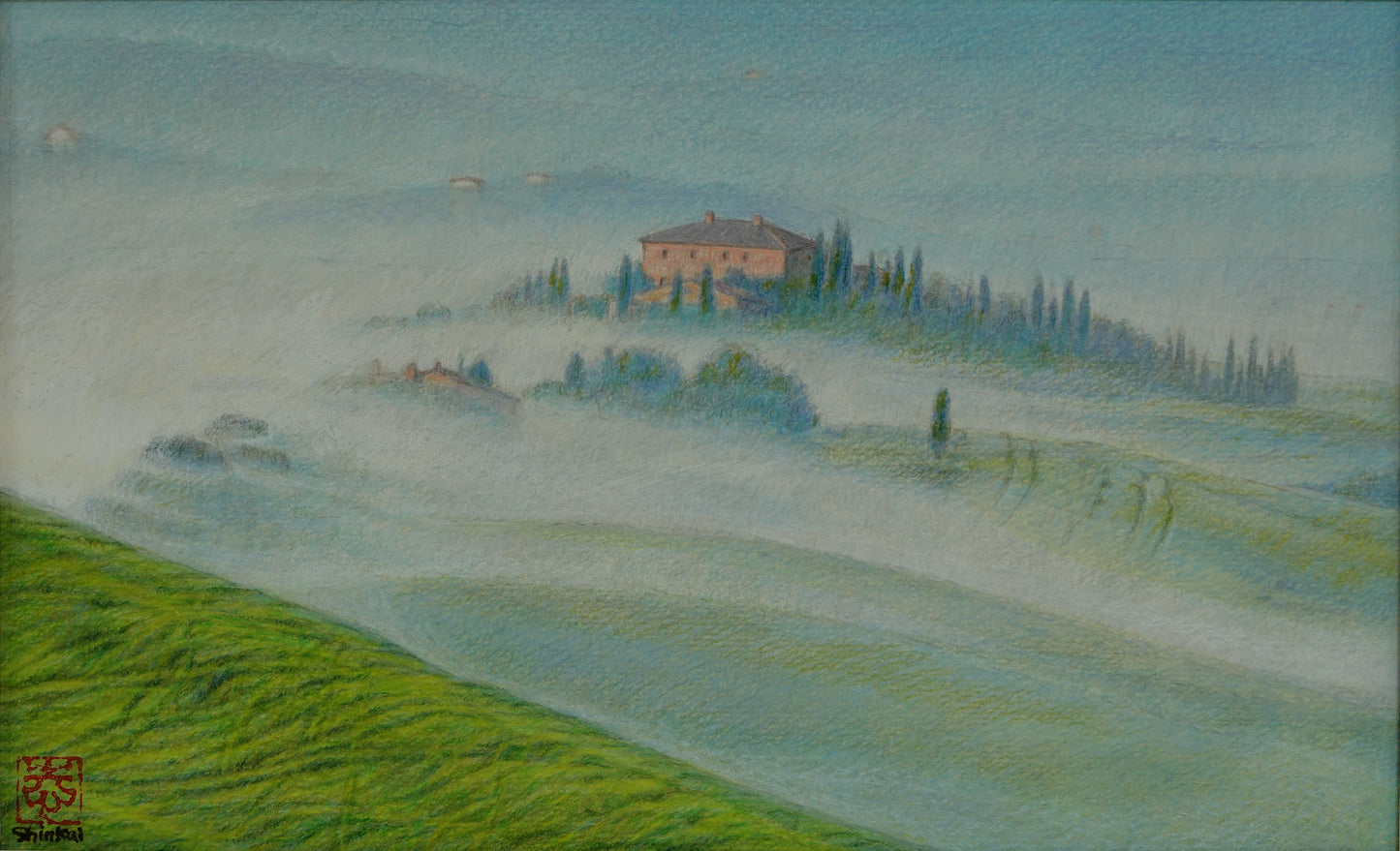 Mattina nebbiosa, Crete senesi