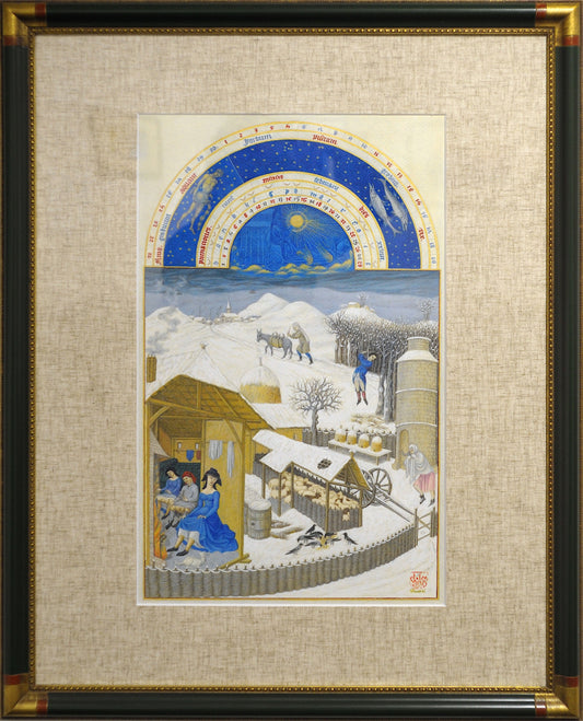 Très Riches Heures du Duc de Berry,   copia di febbraio